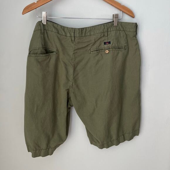 Faherty Green Malibu Short Linen Blend Chino Lightweight Casual Summer Size 40 - Picture 2 of 11